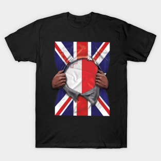 Malta Flag Great Britain Flag Ripped - Gift for Maltese From Malta T-Shirt